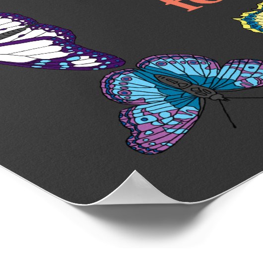 Beatitudes in een vlinder Lijst Poster (Hoek)