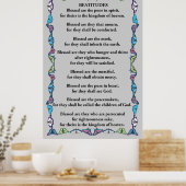 Beatitudes in een vlinder Lijst Poster (Keuken)