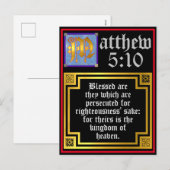 Beatitudes Matthew 5 Blue Gold Illumined Letter Feestdagenkaart (Voorkant / Achterkant)