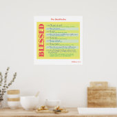 Beatitudes Matthew 5 Poster (Keuken)
