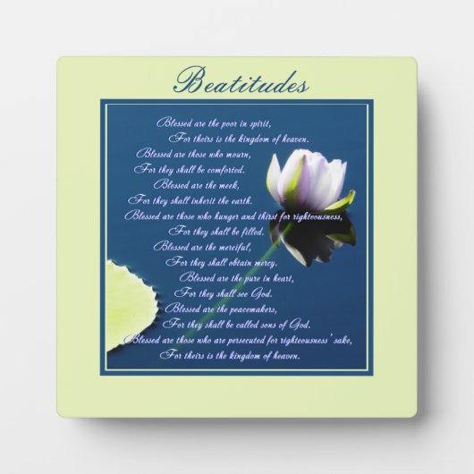 Beatitudes Plaque Fotoplaat (Voorkant)