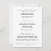 Beatitudes Prayer Kaart, Sermon op de berg Kaart (Achterkant)