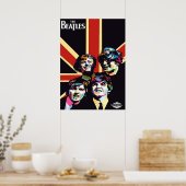 beatles, classic rock, vintage band, british music poster (Keuken)