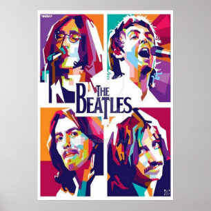 beatles, klassieke rock, vintage band, Britse muzi Poster