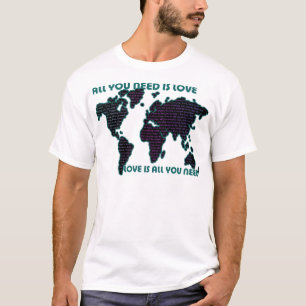 Beatles wereld je hebt alleen liefde nodig t-shirt