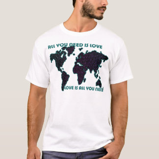 Beatles wereld je hebt alleen liefde nodig t-shirt