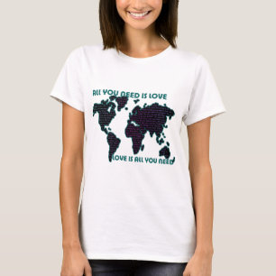 Beatles wereld je hebt alleen liefde nodig t-shirt