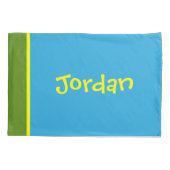 [Beatnik belletjes] Retro Polka Dot Stripe Blue Kussensloop (Achterkant-Links)