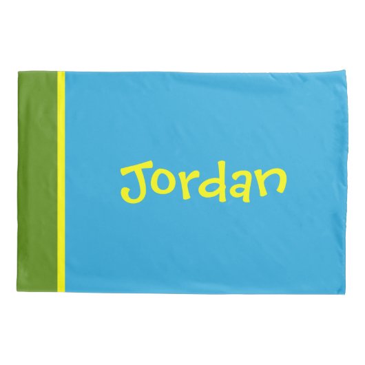 [Beatnik belletjes] Retro Polka Dot Stripe Blue Kussensloop (Achterkant-Links)