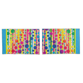 [Beatnik belletjes] Retro Polka Dot Stripe Blue Kussensloop