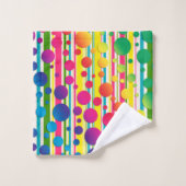 [Beatnik belletjes] Retro Polka Dot Stripe regenbo Bad Handdoek (Wasdoekje)