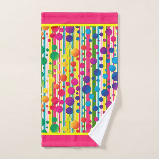[Beatnik belletjes] Retro Polka Dot Stripe regenbo Bad Handdoek (Handdoek)