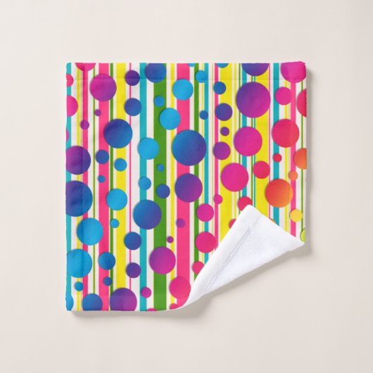[Beatnik belletjes] Retro Polka Dot Stripe regenbo Bad Handdoek (Wasdoekje)