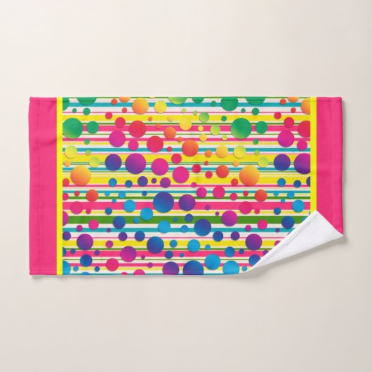 [Beatnik belletjes] Retro Polka Dot Stripe regenbo Bad Handdoek (Handdoek)