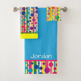 [Beatnik belletjes] Retro Polka Dot Stripe regenbo Bad Handdoek