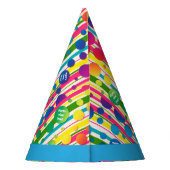 [Beatnik belletjes] Retro Polka Dot Striped Blue Feesthoedjes (Achterkant)