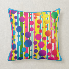 [Beatnik belletjes] Retro Polka Dot Striped Blue Kussen