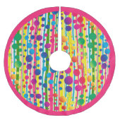 [Beatnik belletjes] Retro Polka Dot Striped roze Kerstboom Rok (Voorkant)