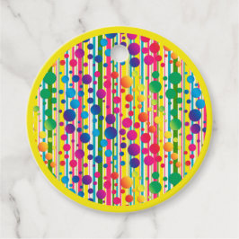 [Beatnik belletjes] Retro Polka Dot striped Yellow Bedankjes Labels