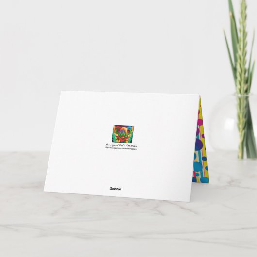 [Beatnik belletjes] Retro Polka Dot striped Yellow Feestdagen Kaart (Achterkant)