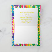 [Beatnik belletjes] Retro Polka Dot striped Yellow Feestdagen Kaart (Binnen)