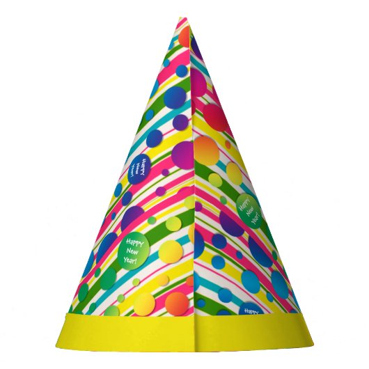 [Beatnik belletjes] Retro Polka Dot striped Yellow Feesthoedjes (Achterkant)