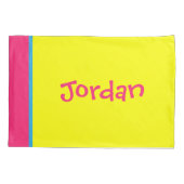 [Beatnik belletjes] Retro Polka Dot striped Yellow Kussensloop (Achterkant-Links)