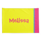 [Beatnik belletjes] Retro Polka Dot striped Yellow Kussensloop (Achterkant-Rechts)