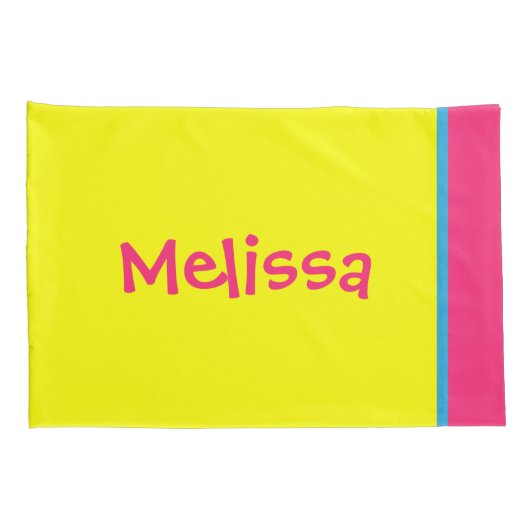 [Beatnik belletjes] Retro Polka Dot striped Yellow Kussensloop (Achterkant-Rechts)