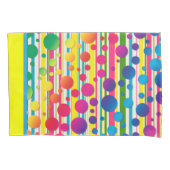 [Beatnik belletjes] Retro Polka Dot striped Yellow Kussensloop (Voorkant-Links)