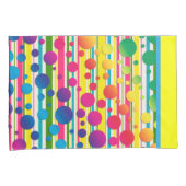 [Beatnik belletjes] Retro Polka Dot striped Yellow Kussensloop (Voorkant-Rechts)