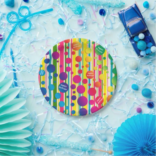 [Beatnik belletjes] Retro Polka Stappapier Papieren Bordje (Feest)