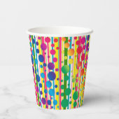 [Beatnik bubbels] Retro Polka Dot Stripes Papieren Bekers (Achterkant)