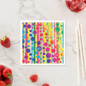 [Beatnik Bubbles] Retro Polka Dot Gestreept papier Servet (Insitu)