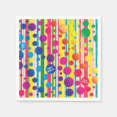 [Beatnik Bubbles] Retro Polka Dot Gestreept papier Servet (Voorkant)