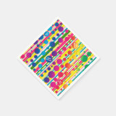 [Beatnik Bubbles] Retro Polka Dot Gestreept papier Servet (Hoek)