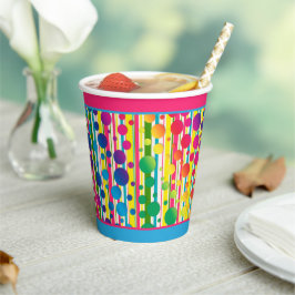 [Beatnik Bubbles] Retro Polka Dot Stripe Two Tone Papieren Bekers