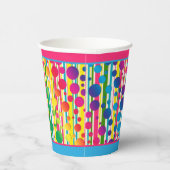 [Beatnik Bubbles] Retro Polka Dot Stripe Two Tone Papieren Bekers (Rechts)