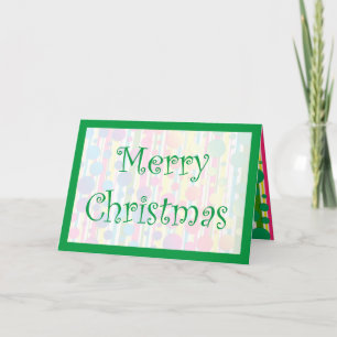 [Beatnik Bubbles] Retro Polka Dot Striped Green Feestdagen Kaart