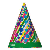 [Beatnik Bubbles] Retro Polka Dot Striped Green Feesthoedjes (Rechts)