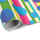 [Beatnik Bubbles] Retro Polka Dot Striped Rainbow Cadeaupapier (Rol Hoek)