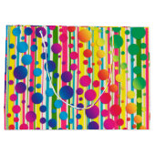 [Beatnik Bubbles] Retro Polka Dot Striped Rainbow Groot Cadeauzakje (Achterkant)