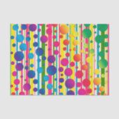 [Beatnik Bubbles] Retro Polka Dot Striped Rainbow Tissuepapier (Voorkant)