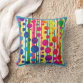 [Beatnik Bubbles] Retro Stippen Strepen Blauw Kussen (Deken)
