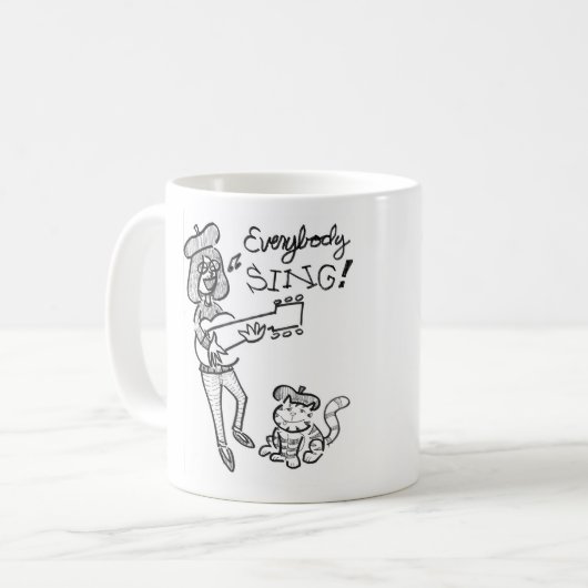 Beatnik Chick en Eddie Coffee Mok (Voorkant links)