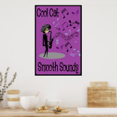 Beatnik Jazz Saxophone Player Poster (Keuken)