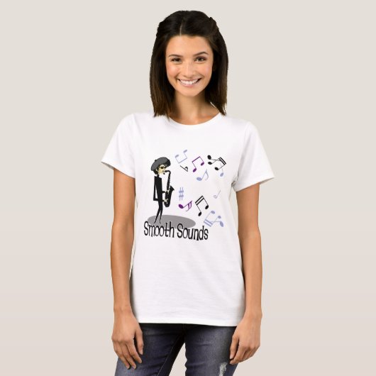 Beatnik Jazz Saxophone Player T-shirt (Voorkant volledig)