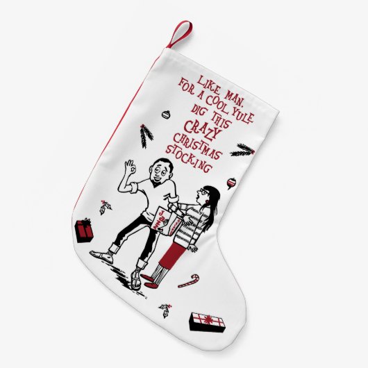 Beatnik Kerstmis stoppen Cool Yule Kleine Kerstsok (Voorkant (Hangend))