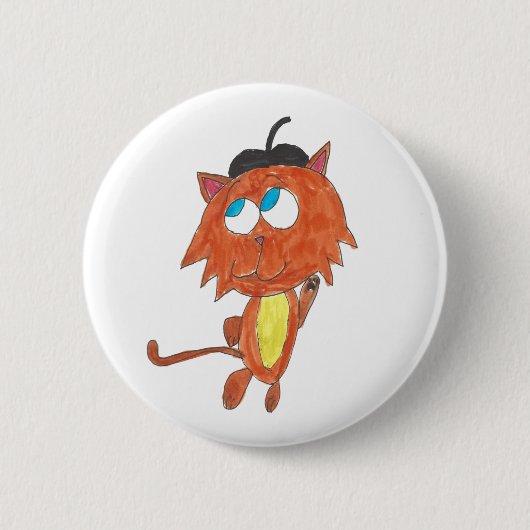Beatnik Kitten Ronde Button 5,7 Cm (Voorkant)