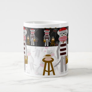 Beatnik Monkey Pattern Fun Character Cartoon Grote Koffiekop